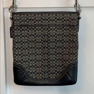 Coach black monogram crossbody bag